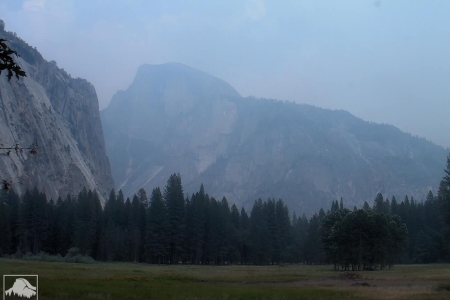 Iconic landmarks in Yosemite National Park are nearly obscured by smoke from the Ferguson Fire (Yosemite Conservancy webcam)