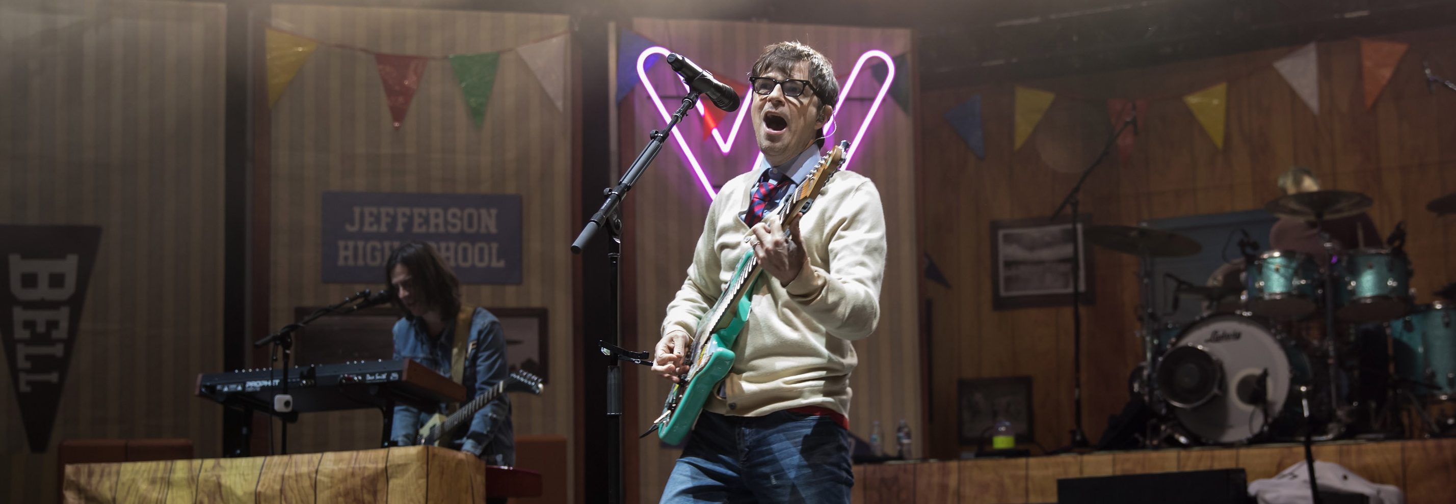 Vocalist Rivers Cuomo of Weezer performs at Shoreline Amphitheatre on August 7, 2018 in Mountain View, California. (Photo by Miikka Skaffari/Getty Images)
