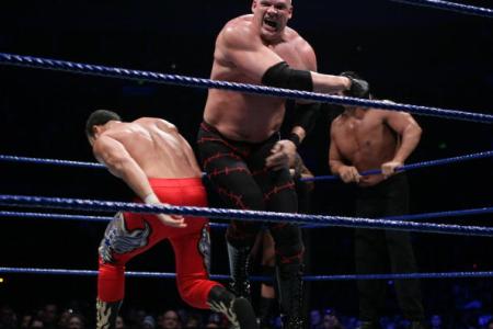 SYDNEY, AUSTRALIA - JUNE 15:  Kane (R) takes on Chavo Guerrero, Jr. during the WWE Smackdown at Acer Arena June 15, 2008 in Sydney, Australia.  (Photo by Don Arnold/WireImage)
