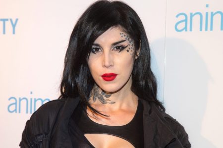 Kat Von D arrives to the Animal Equality Global Action Annual Gala at The Beverly Hilton Hotel on December 2, 2017 in Beverly Hills, California.  (Photo by Gabriel Olsen/FilmMagic)