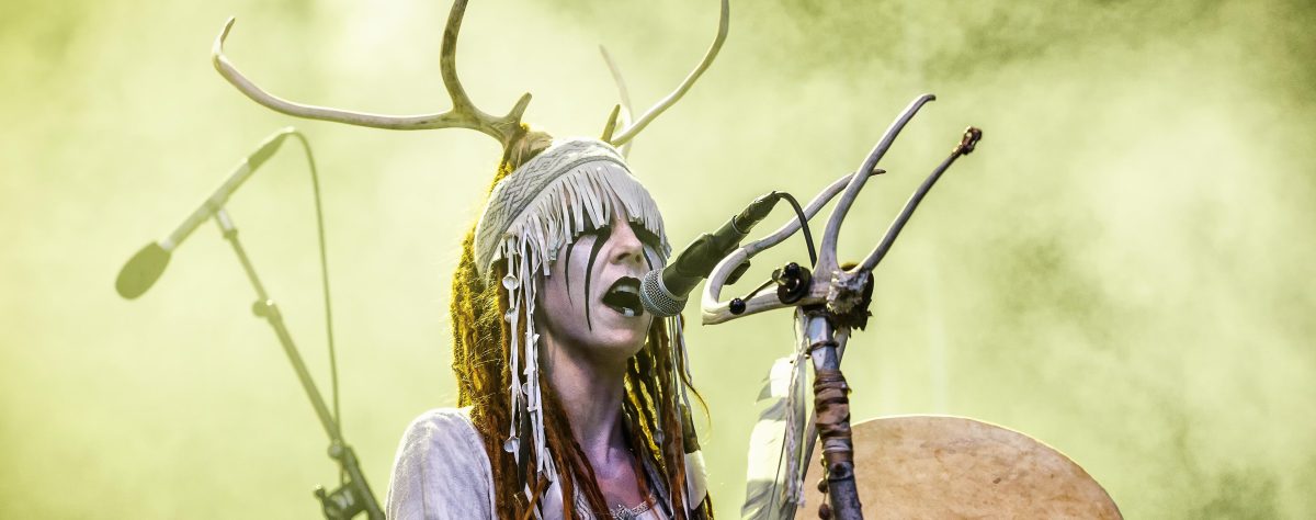 The Scandinavian alternative metal band Heilung performs a live concert at during the Norwegian metal festival Midgardsblot Festival 2017 in Borre. (Photo by: Gonzales Photo/PYMCA/Avalon/UIG via Getty Images)