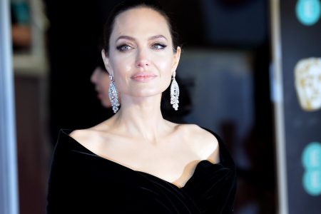 Angelina Jolie attends the EE British Academy Film Awards (BAFTA) held at Royal Albert Hall on February 18, 2018 in London, England.  (Photo by Jeff Spicer/Jeff Spicer/Getty Images)