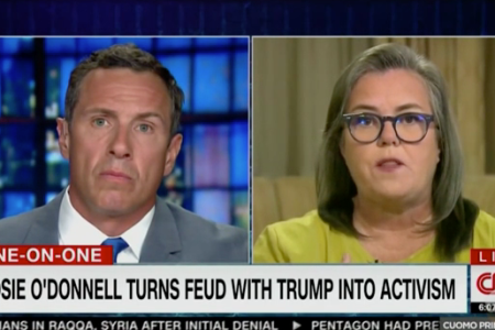 Jimmy Kimmel told Rosie O'Donnell Tuesday night that he thinks she's off about Trump paying people to attend his rallies. (CNN)