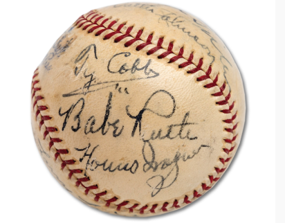 The record-setting Hall of Fame baseball. (SCP Auctions)