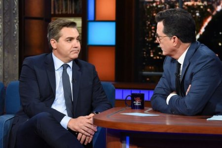 CNN's Jim Acosta discusses the news media's relationship with President Trump on Stephen Colbert's late-night talk show. (CBS)