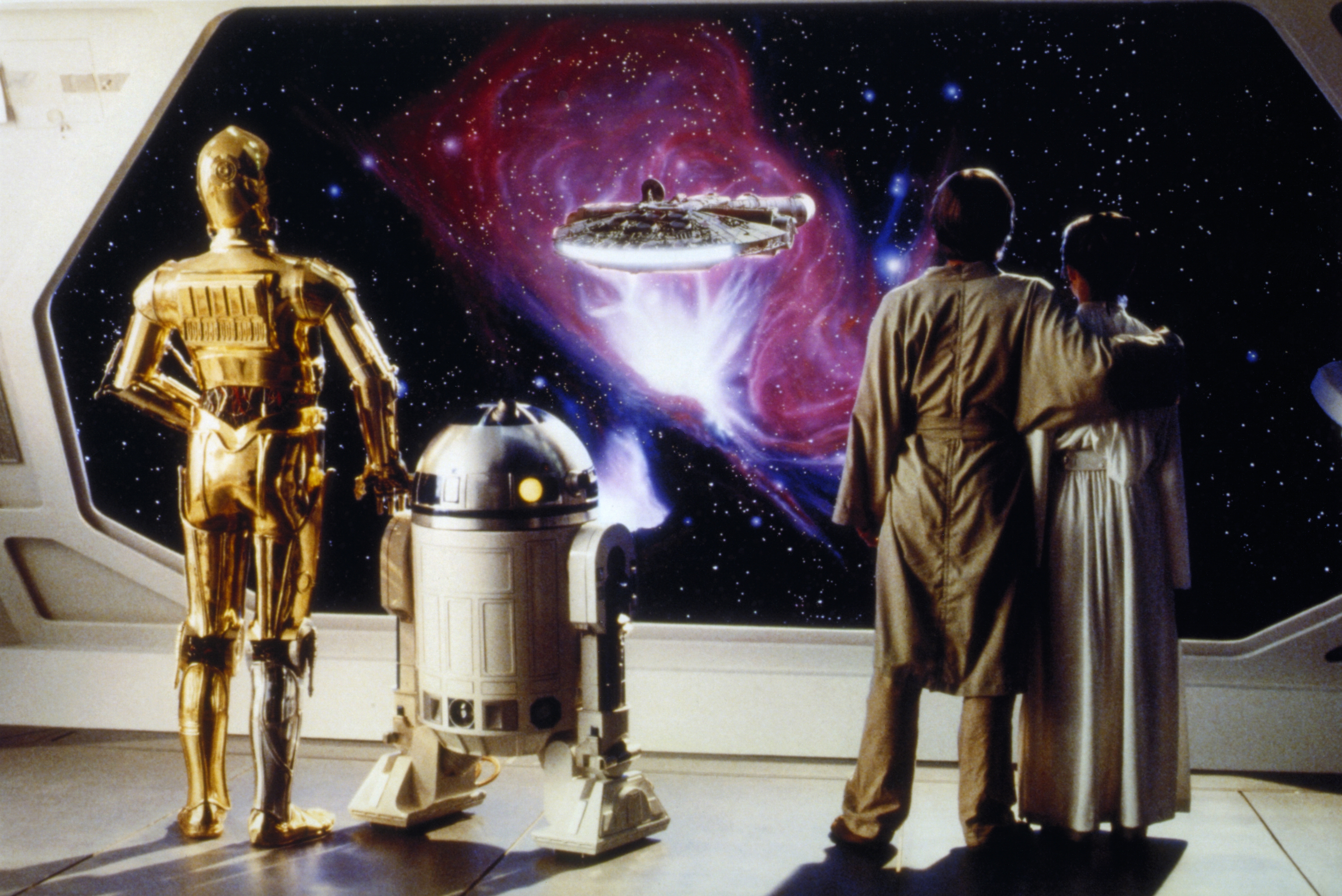 British actors Anthony Daniels, Kenny Baker, American actors Mark Hamill and Carrie Fisher on the set of Star Wars: Episode V - The Empire Strikes Back. "Star Wars" Producer Gary Kurtz recently passed away at the age of 78. (Photo by Lucasfilm/Sunset Boulevard/Corbis via Getty Images)