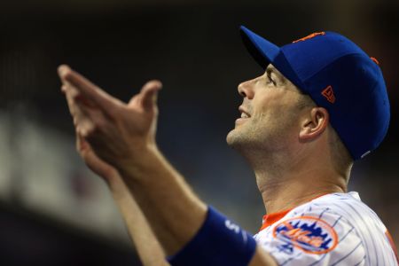 NEW YORK, NY - SEPTEMBER 27: David Wright #5 of the New York Mets in the dugout during a game against the Atlanta Braves at Citi Field on September 27, 2018. (Photo by Rich Schultz/Getty Images)