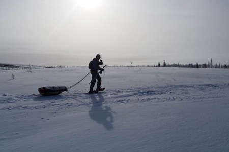 Pete Ripmaster on the Iditarod Race. (Courtesy of Pete Ripmaster)