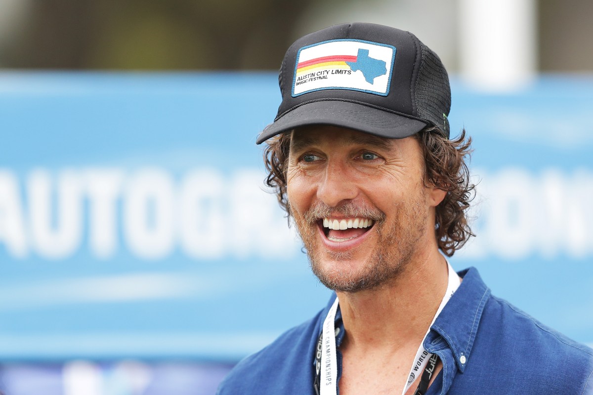 Actor Matthew McConaughey attends the final round of the World Golf Championships-Dell Match Play at Austin Country Club on March 25, 2018 in Austin, Texas.  (Photo by Richard Heathcote/Getty Images)