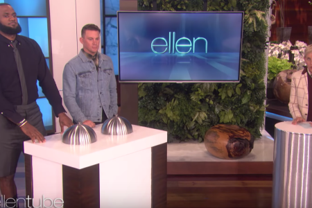 LeBron James and Channing Tatum appear on "Ellen." (EllenTube/YouTube)