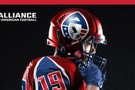 An Alliance of American Football helmet. (AAF Instagram)
