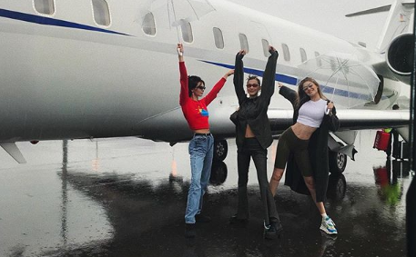 The Hadid Sisters and Kendall Jenner left Milan Fashion Week in style. (Instagram)
