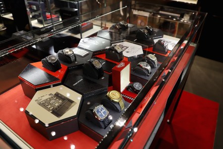 TAG Heuer timepieces on display at the Museum in Motion TAG Heuer Grand Opening Party on February 15, 2018 in Miami, Florida.  (Photo by John Parra/Getty Images for TAG Heuer )