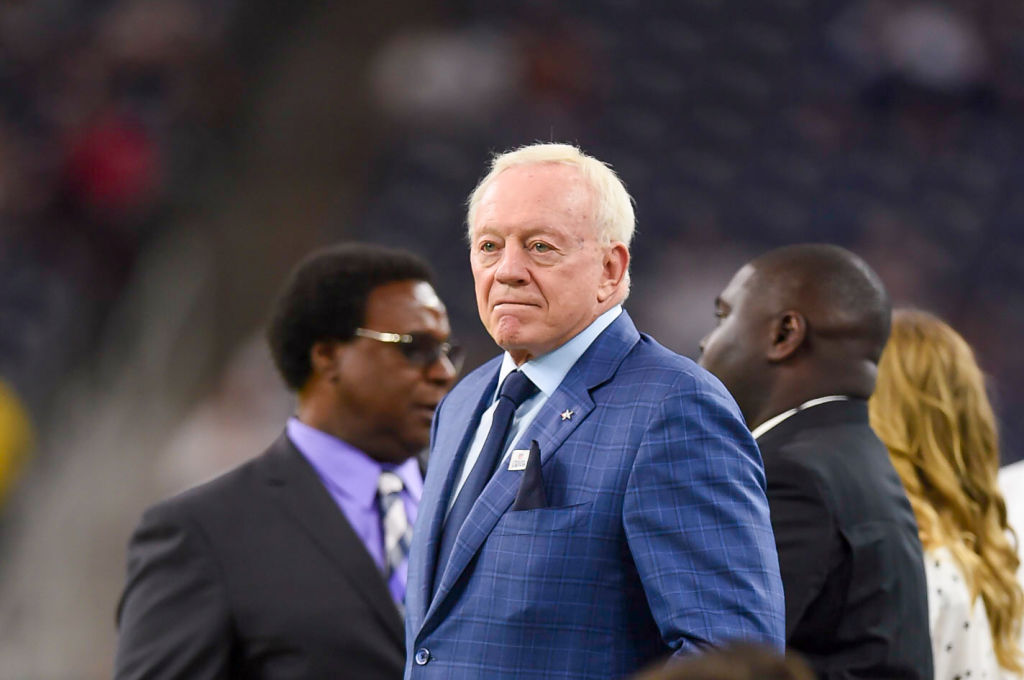 HOUSTON, TX - OCTOBER 07: Dallas Cowboys owner Jerry Jones looks on before the game between the Dallas Cowboys and Houston Texans on October 7, 2018 at NRG Stadium in Houston, TX. (Photo by Daniel Dunn/Icon Sportswire via Getty Images)