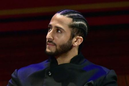 Colin Kaepernick at the W.E.B. Du Bois Medal Award Ceremony in 2018. (Paul Marotta/Getty)