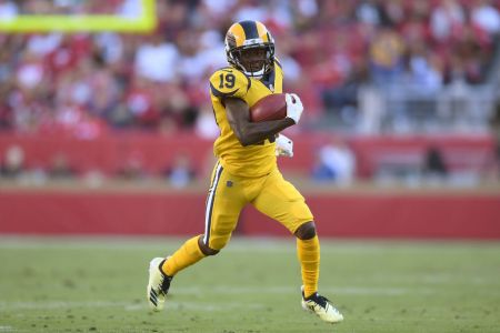 SANTA CLARA, CA - OCTOBER 21:  JoJo Natson #19 of the Los Angeles Rams returns a punt against the San Francisco 49ers durig the fourth quarter of an NFL football game at Levi's Stadium on October 21, 2018 in Santa Clara, California.  (Photo by Thearon W. Henderson/Getty Images)