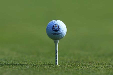 AUCHTERARDER, SCOTLAND - SEPTEMBER 22:  A Ryder Cup logo ball is seen on a tee ahead of the 2014 Ryder Cup on the PGA Centenary course at the Gleneagles Hotel on September 22, 2014 in Auchterarder, Scotland.  (Photo by David Cannon/Getty Images)