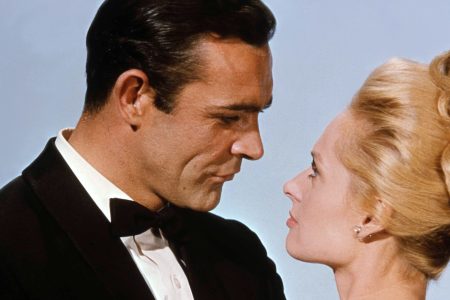 Sean Connery and Tippi Hedren on the set of Marnie, based on the novel by Winston Graham and directed and produced by British Alfred Hitchcock. (Photo by Universal Pictures/Sunset Boulevard/Corbis via Getty Images)