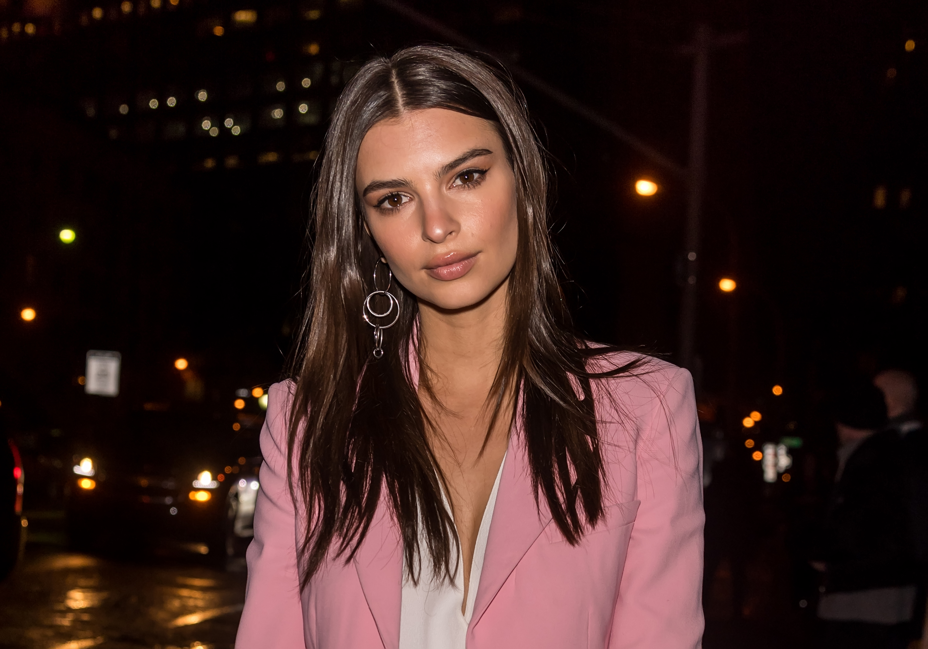 NEW YORK, NY - FEBRUARY 12: Model Emily Ratajkowski is seen arriving to the Altuzarra fashion show during New York Fashion Week on February 12, 2017 in New York City. (Photo by Gilbert Carrasquillo/GC Images)