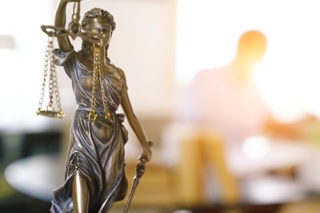 The Statue of Justice - lady justice or Iustitia / Justitia the Roman goddess of Justice in lawyer office. Famous personal injury lawyers Cellino & Barnes are currently experiencing a financial windfall despite ongoing legal hostilities. (Photo by Alexander Kirch/EyeEm/Getty Images)