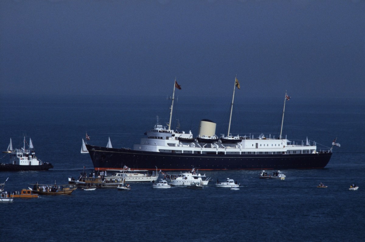 Her Majesty's Yacht Britannia, also known as the Royal Yacht Britannia, is the former royal yacht of the British monarch, Queen Elizabeth II, in service from 1954 until 1997. It currently sits at dock in Scotland. (Photo by David Levenson/Getty Images)