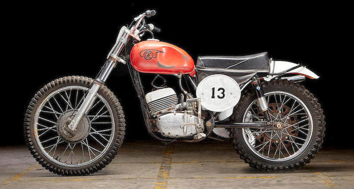The 1967 CZ 250 which was ridden by Paul Newman in the film "Sometimes a Great Notion." (Bonhams)
