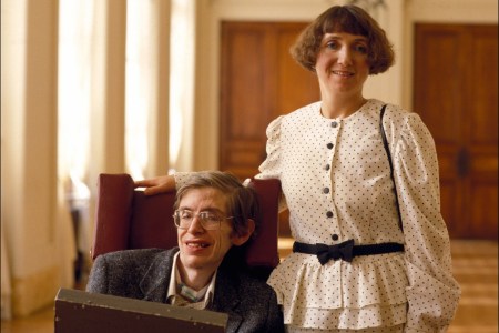 Stephen Hawking and Jane Hawking In Paris - On March 03th, 1989,In Paris,France. Jane Hawking recently spoke about inaccuracies in the film "The Theory of Everything." (Photo by Gilles BASSIGNAC/Gamma-Rapho via Getty Images)