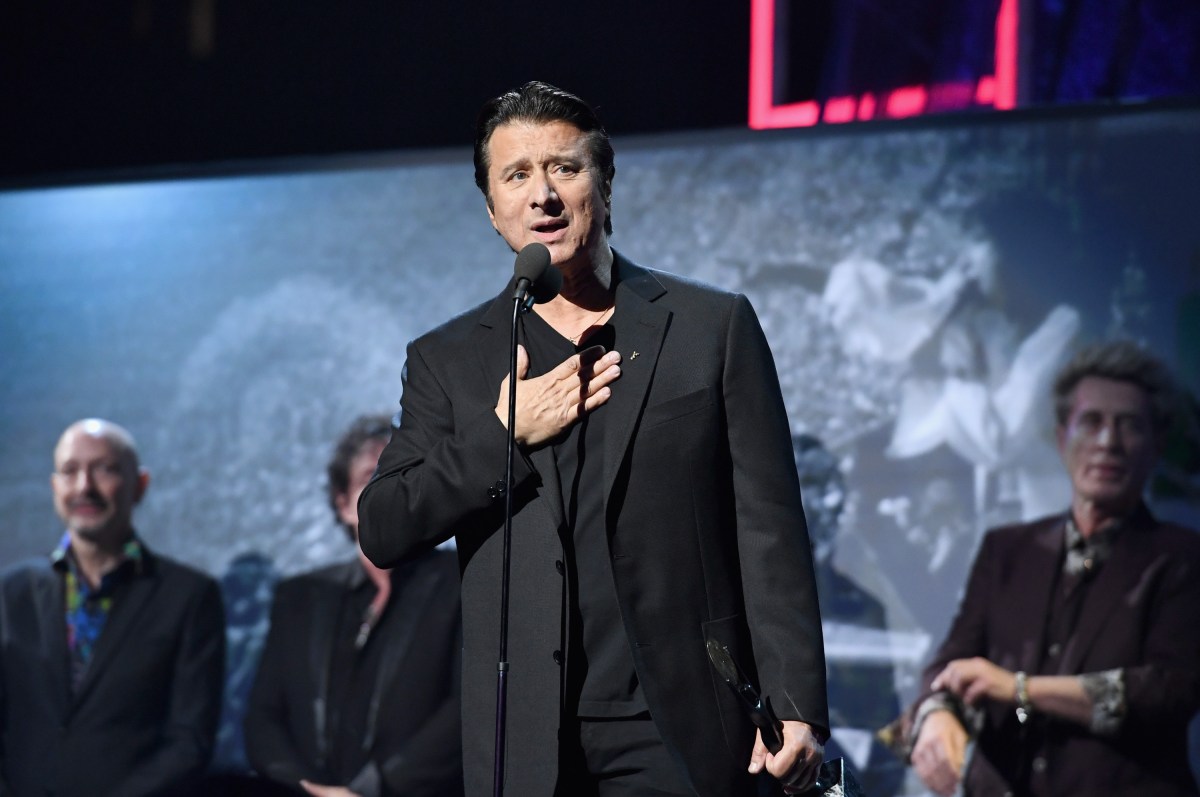 Steve Perry onstage at the 32nd Annual Rock & Roll Hall Of Fame Induction Ceremony at Barclays Center on April 7, 2017 in New York City. Perry recently opened up in an interview about his departure from Journey and the experience that led him back to making music. (Photo by Dimitrios Kambouris/WireImage for Rock and Roll Hall of Fame/Getty Images)