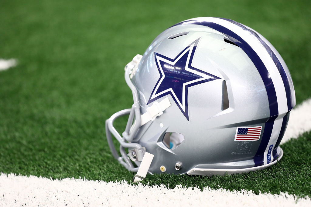 ARLINGTON, TX - OCTOBER 14:  A Dallas Cowboys helmet at AT&T Stadium on October 14, 2018 in Arlington, Texas.  (Photo by Ronald Martinez/Getty Images)