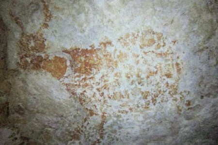 Indonesian archaeologists discovered a series of cave art in East Kalimantan, Indonesia. (Photo by National Centre for Archaeology (Arkernas) / Handout/Anadolu Agency/Getty Images)