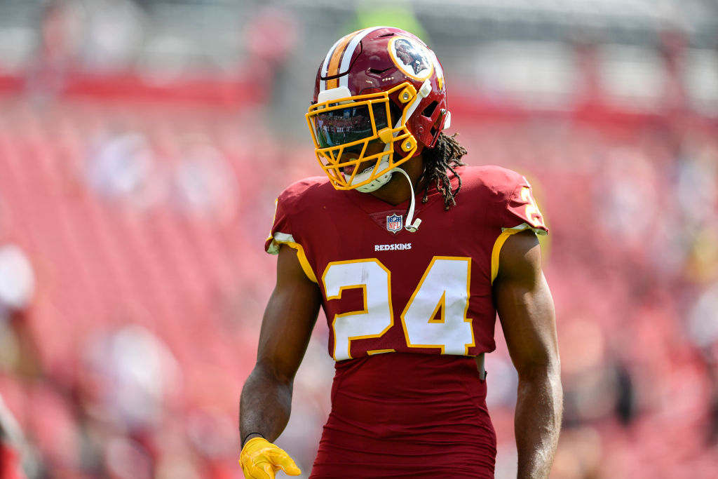 Washington Redskins cornerback Josh Norman before a game against the Tampa Bay Bucs on November 11, 2018. (Roy K. Miller/Icon Sportswire via Getty Images)