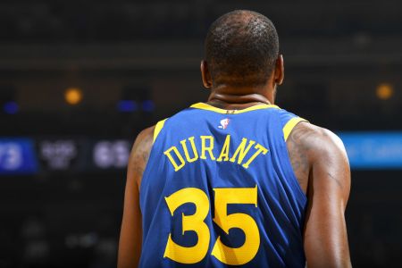 Golden State Warriors star Kevin Durant on November 13, 2018. (Noah Graham/NBAE via Getty Images)