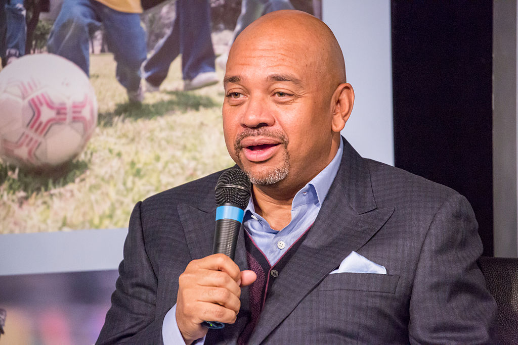 Michael Wilbon speaks, for the Aspen Institutes 2016 Project Play Summit, in Washington, on May 17, 2016. (Photo by Cheriss May/NurPhoto via Getty Images)