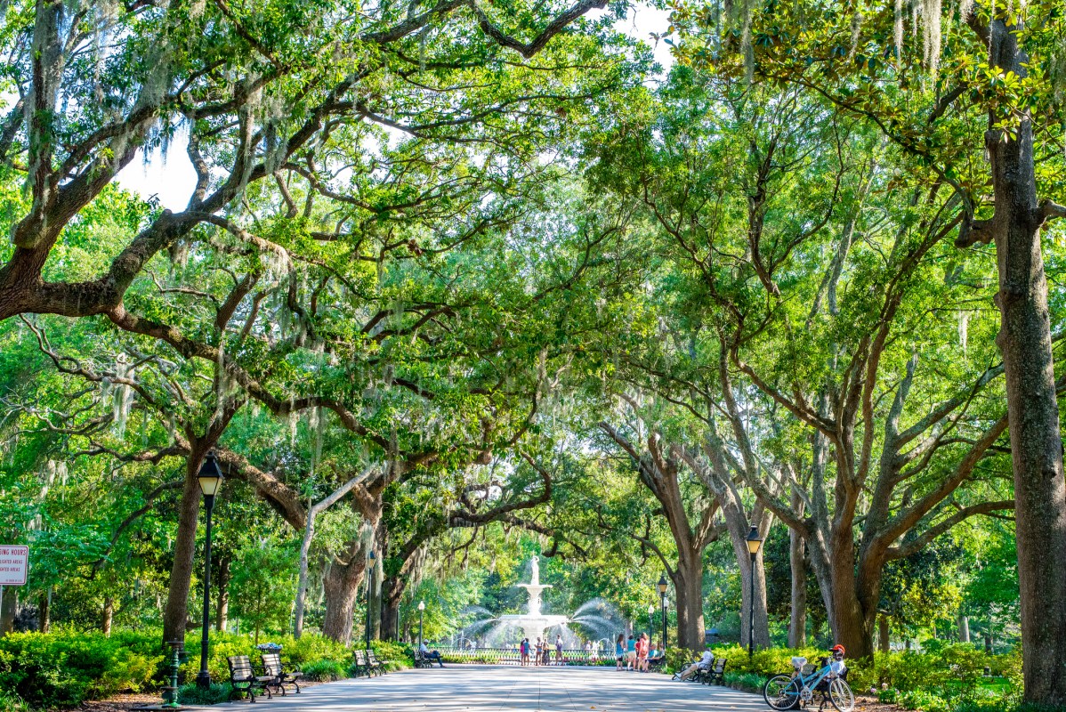 Forsyth Park is worth getting lost in while spending the weekend in Savannah, GA. (Getty)