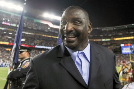 LANDOVER, MD - SEPTEMBER 24: Doug Williams, Senior Vice President of Player Personnel for the Washington Redskins takes the field on September 24, 2017, at FedEx Field in Landover, MD.  The Washington Redskins defeated the Oakland Raiders, 27-10. (Photo by Mark Goldman/Icon Sportswire via Getty Images)