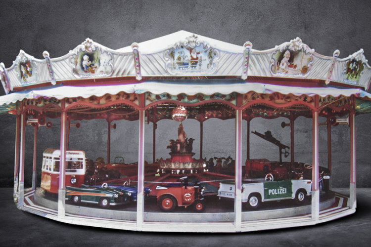 A car carousel manufactured by Wilhelm Hennecke of Germany in 1957. (Barrett-Jackson)
