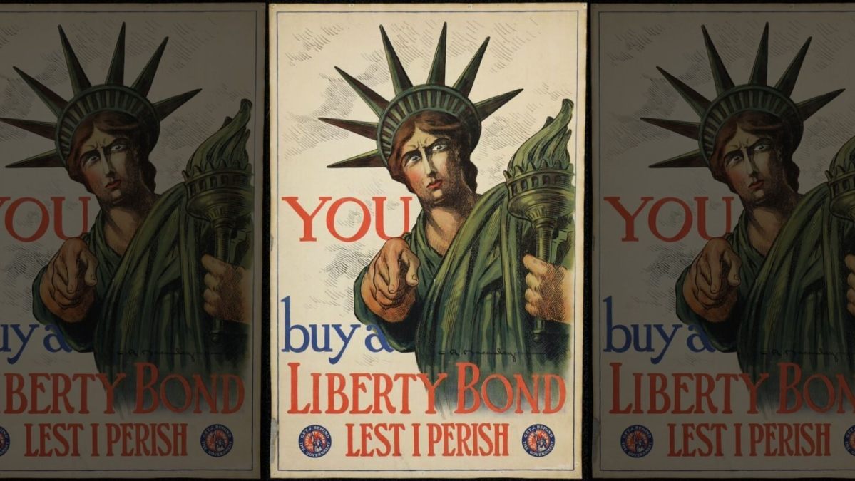 A World War I poster asking people to support the war effort through Liberty Bonds. (National WWI Museum and Memorial via Fox News)