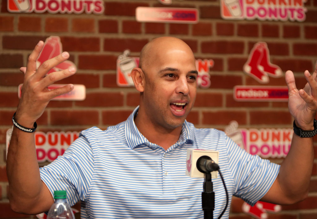 BOSTON - NOVEMBER 1: Boston Red Sox manager Alex Cora speaks during a media availability at Fenway Park in Boston on Nov. 1, 2018. (Photo by Barry Chin/The Boston Globe via Getty Images)