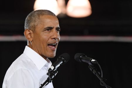 Former U.S. President Barack Obama speaks during a get-out-the-vote rally at the Cox Pavilion as he campaigns for Nevada Democratic candidates on October 22, 2018 in Las Vegas, Nevada. (Ethan Miller/Getty Images)