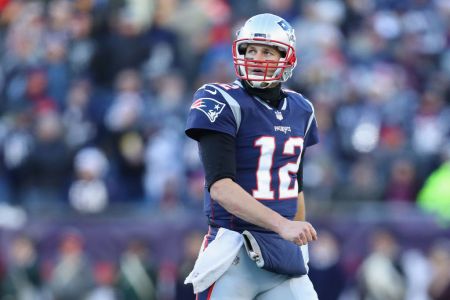 Tom Brady #12 of the New England Patriots reacts during the second half against the Buffalo Bills at Gillette Stadium on December 23, 2018 in Foxborough, Massachusetts.  (Photo by Maddie Meyer/Getty Images)