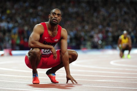 LONDON, ENGLAND - AUGUST 05:   Tyson Gay of the United States looks on after the Men's 100m Final on Day 9 of the London 2012 Olympic Games at the Olympic Stadium on August 5, 2012 in London, England.  (Photo by Stu Forster/Getty Images)