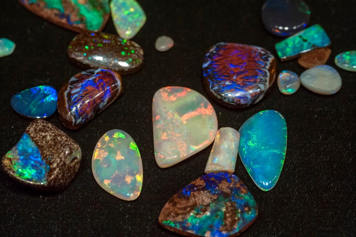 Cut opals from Coober Pedy and Andamooka in South Australia, and Lightning Ridge in New South Wales, Australia (Getty Images)
