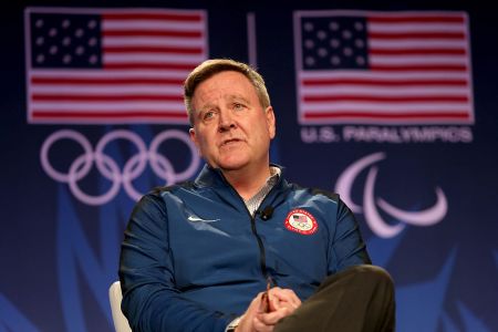 BEVERLY HILLS, CA - MARCH 07:  USOC CEO Scott Blackmun addresses the media at the USOC Olympic Media Summit at The Beverly Hilton Hotel on March 7, 2016 in Beverly Hills, California.  (Photo by Maxx Wolfson/Getty Images for the USOC)