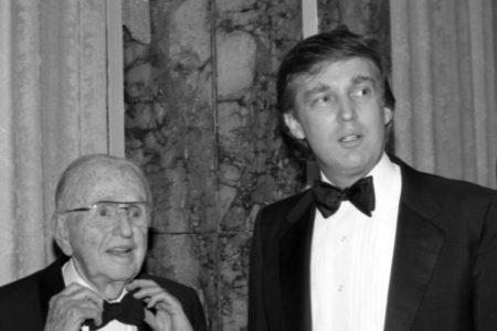 Businessman and future U.S. President Donald Trump and Dr. Norman Vincent Peale attend Peale's 90th birthday celebration. Peale is the author of "The Power of Positive Thinking." Waldorf Astoria Hotel in May 1988 in New York, New York. (Tom Gates/Getty Images)