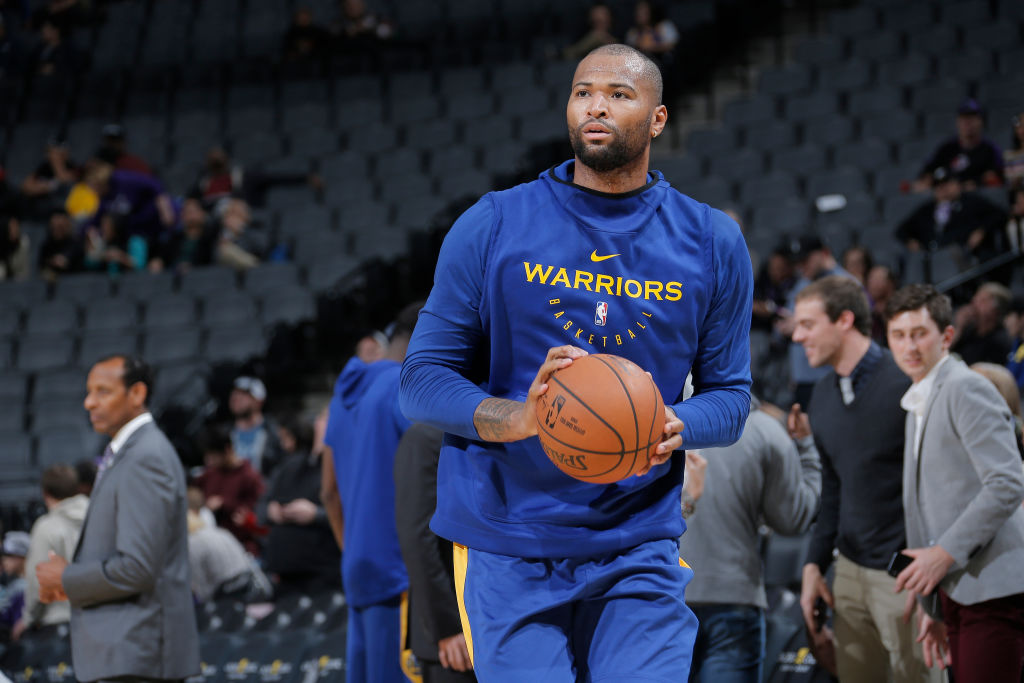 SACRAMENTO, CA - DECEMBER 14: DeMarcus Cousins #0 of the Golden State Warriors warms up against the Sacramento Kings on December 14, 2018 at Golden 1 Center in Sacramento, California. (Photo by Rocky Widner/NBAE via Getty Images)