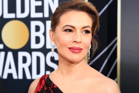 Alyssa Milano arrives to the 76th Annual Golden Globe Awards held at the Beverly Hilton Hotel on January 6, 2019. --  (Photo by Christopher Polk/NBC/NBCU Photo Bank)