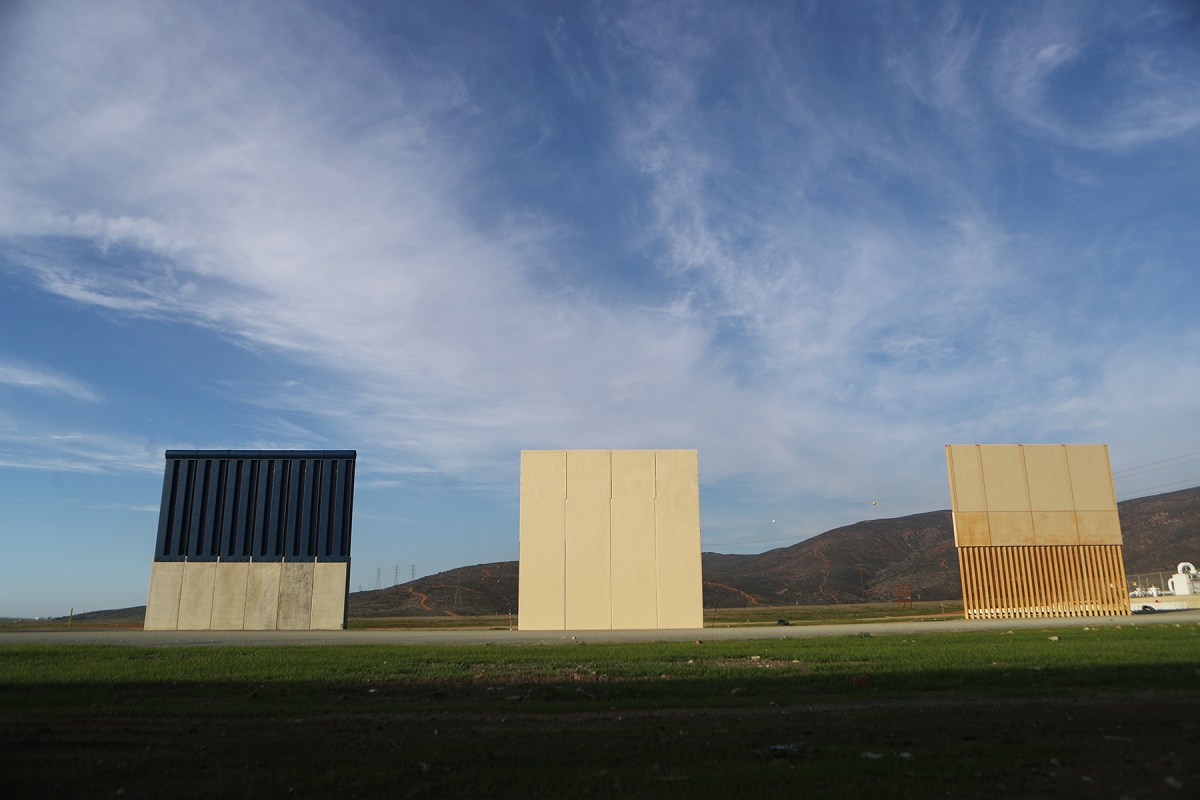 President Trump's border wall prototypes are displayed on the U.S. side of the U.S.-Mexico border on January 9, 2019 as seen from Tijuana, Mexico. President Trump is planning a visit to the southern border in Texas. (Photo by Mario Tama/Getty Images)