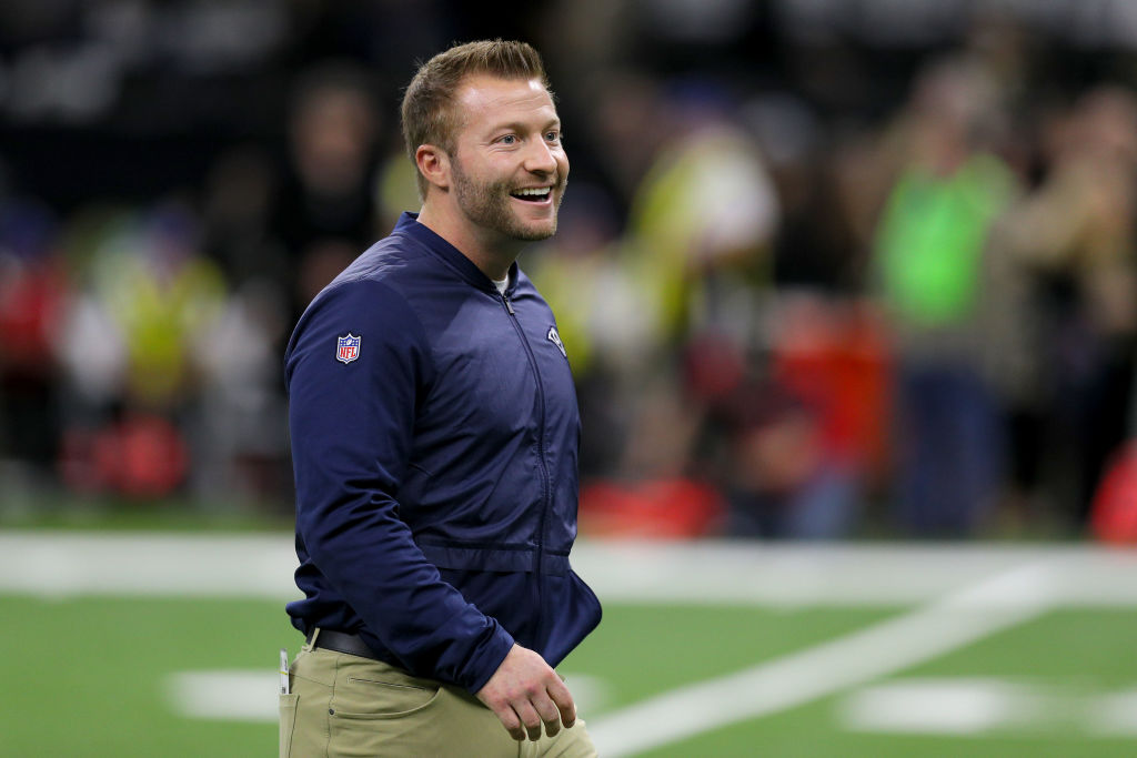 Head coach Sean McVay of the Los Angeles Rams looks on prior to the NFC Championship game against the New Orleans Saints at the Mercedes-Benz Superdome on January 20, 2019 in New Orleans, Louisiana. (Photo by Jonathan Bachman/Getty Images)