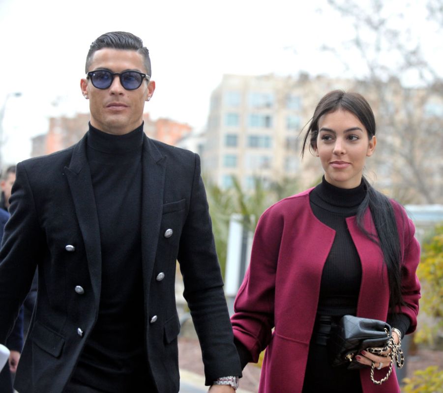 MADRID, SPAIN - JANUARY 22: Cristiano Ronaldo and Georgina Rodriguez arrive at the Audiencia Provincial on January 22, 2019 in Madrid, Spain. Cristiano has been called to declare for tax fraud case. (Photo by Europa Press Entertainment/Europa Press via Getty Images)