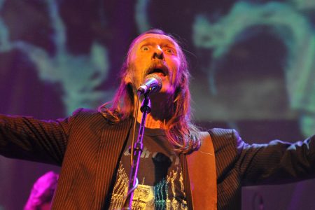 Dave Brock of Hawkwind performs on stage during the Rock 4 Rescue charity concert at Shepherds Bush Empire on February 22, 2014 in London, United Kingdom. (Photo by C Brandon/Redferns via Getty Images)